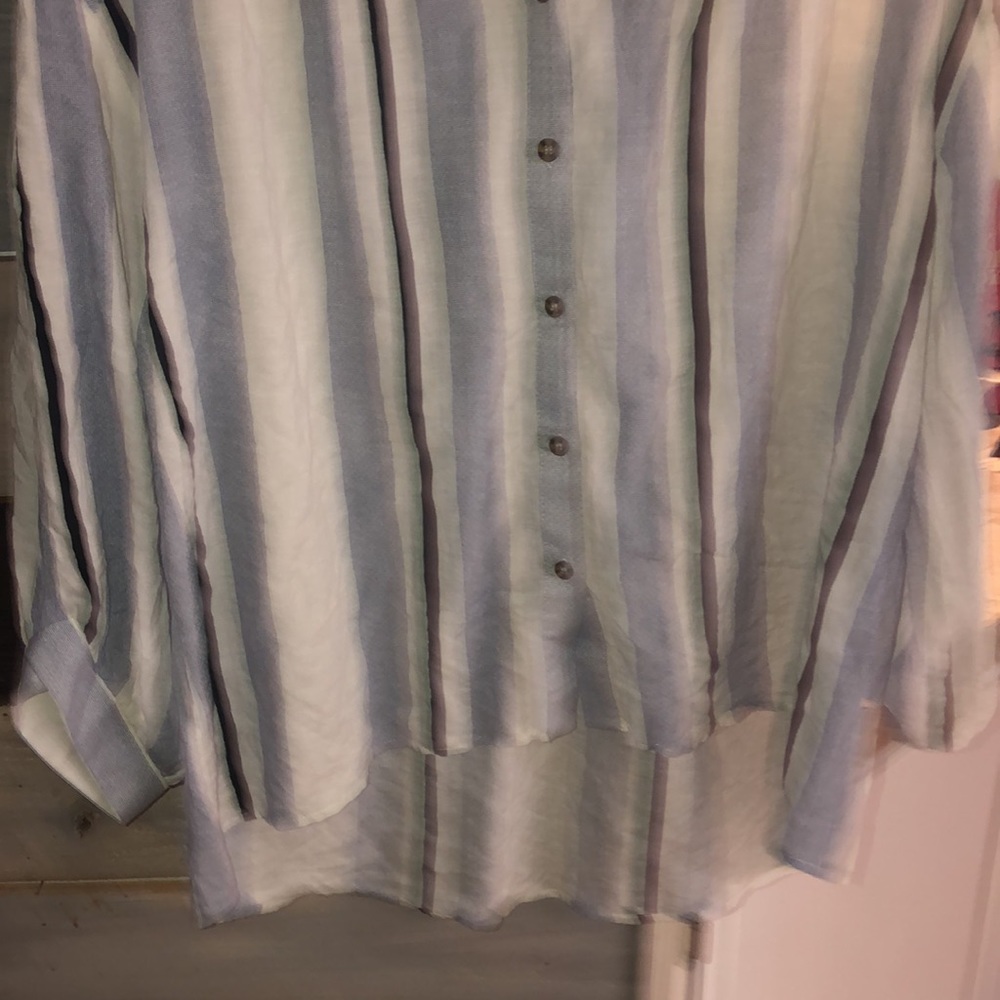 Multicolor Button Down Lightweight Blouse - image 2